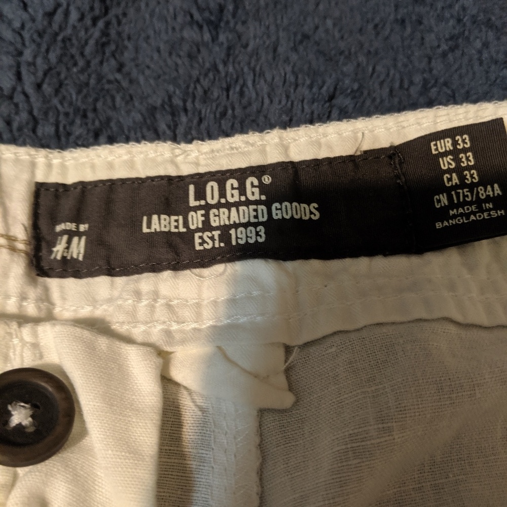 H&M white linen cotton pants